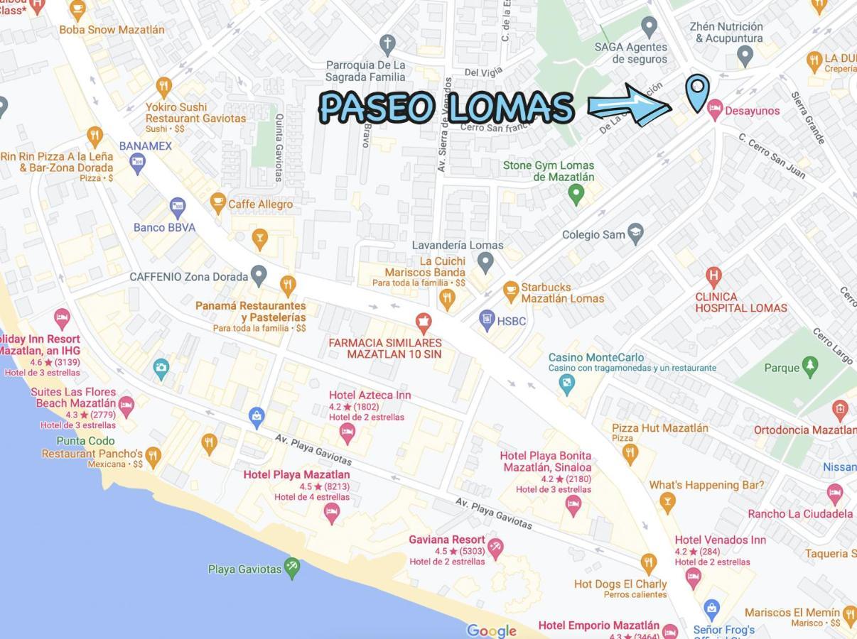 Paseo Lomas, Muy Centrico Y Equipado A 5 Min Playa Appartement Mazatlán Buitenkant foto